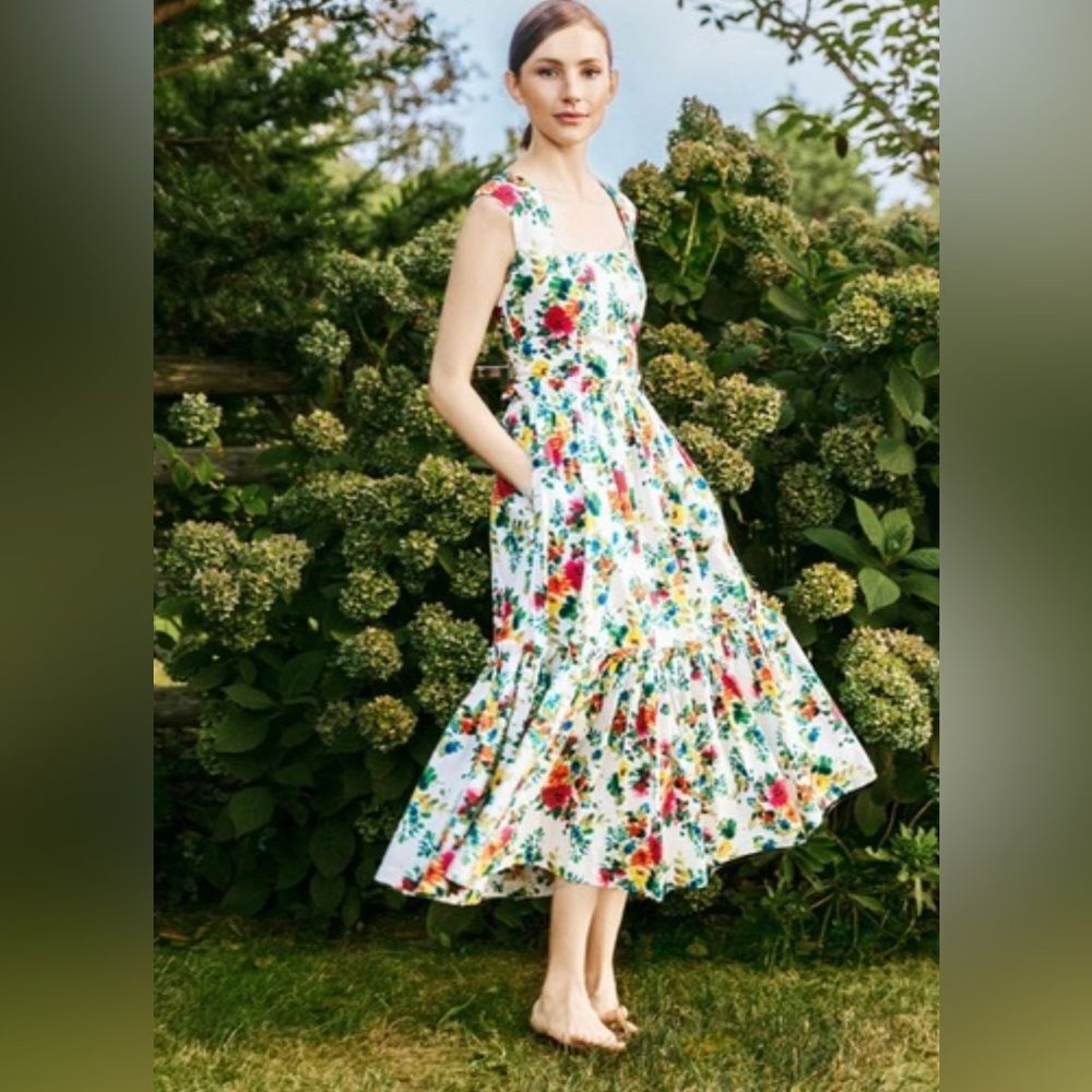 NWOT Cara Cara Floral Print Midi Length Dress size: 6